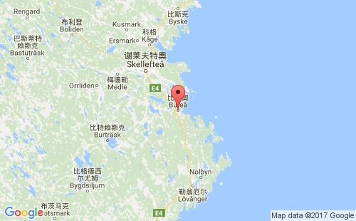 瑞典港口布雷奥burea港口地图