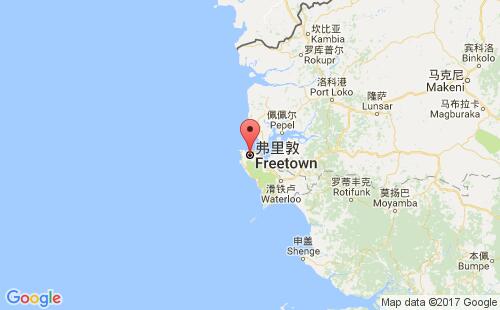 塞拉利昂港口弗里敦freetown港口地图