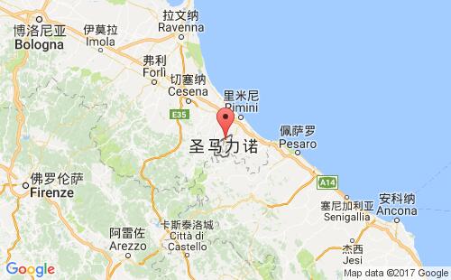 圣马力诺港口塞拉瓦莱serravalle港口地图