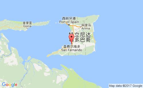 特立尼达和多巴哥港口圣费尔南多san fernando,tt港口地图