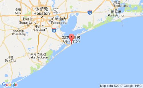 美国港口加尔维斯顿galveston,tx港口地图