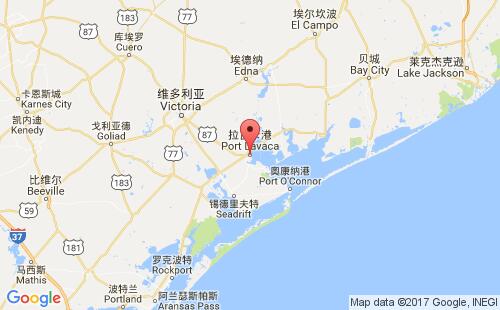 美国港口拉瓦卡port lavaca,tx港口地图