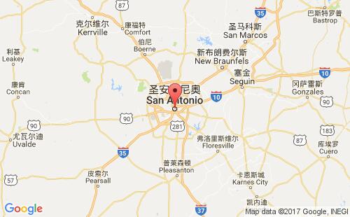 美国港口圣安东尼奥san antonio,tx港口地图