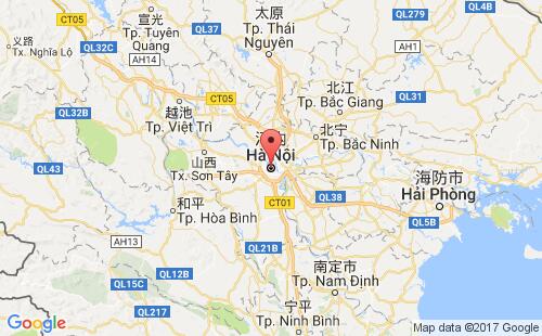 越南港口河内hanoi港口地图